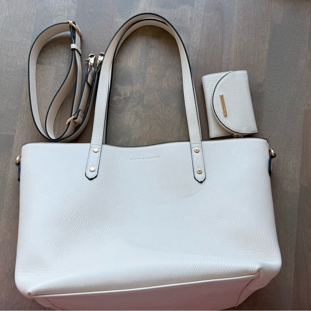 DUO :  Poppy & Peonies Go Getter Tote & Wallet in Cream